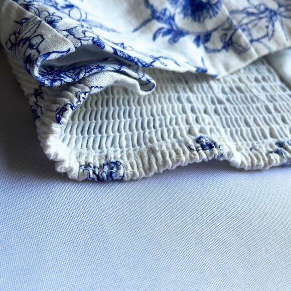 NWT JASON WU WHITE BLUE FLORAL LINEN BLEND HALTER BLAZER TOP WA50348-101-6PA - 2 - Picture 11 of 12